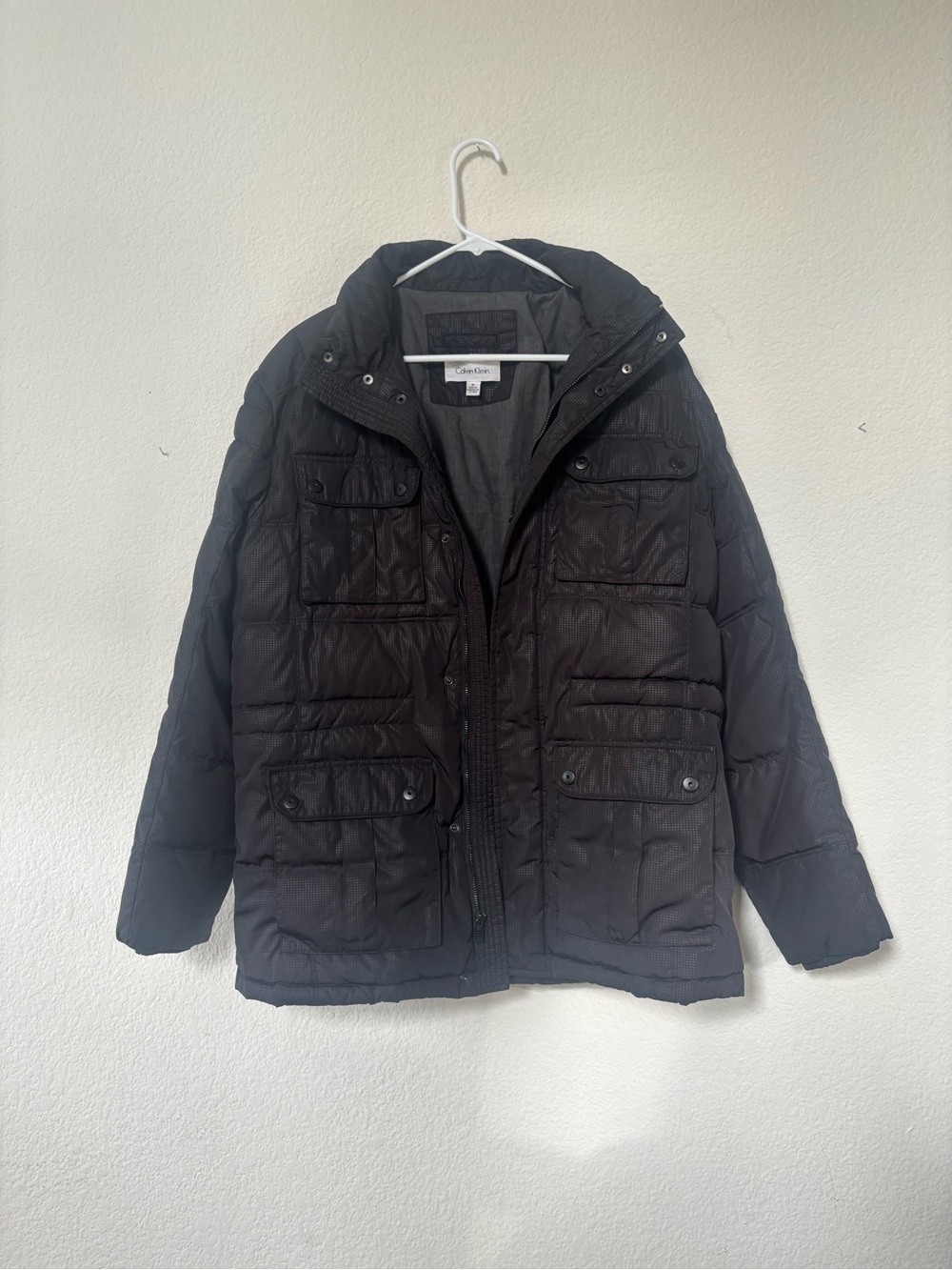 Calvin Klein Men’s Black Gray Puffer Field Jacket Size M